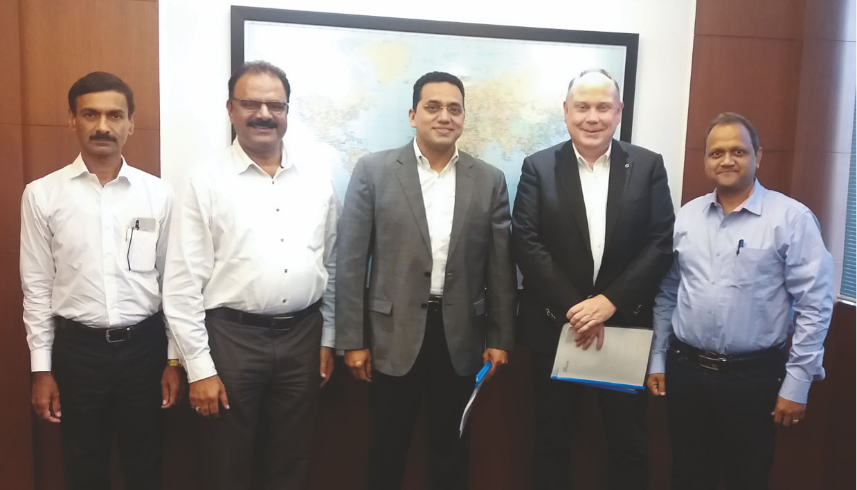 From left: Salim Ahmad Saifee (Century Pulp and Paper), Anil Setia (Century Pulp and Paper), J.P Narain (Century Pulp and Paper), Tomas Karlsson (Valmet) and Nandkumar DM (Valmet)