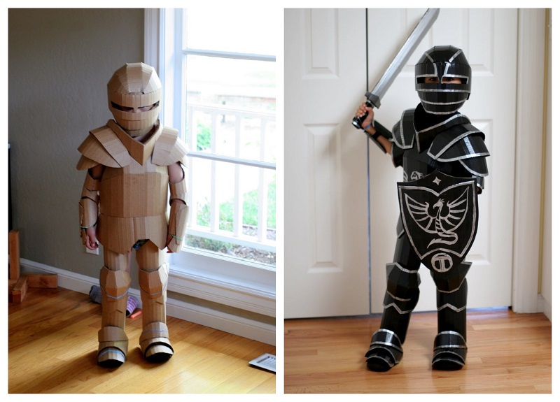 Artist Creates Knight Armor With Corrugated Cardboard 1