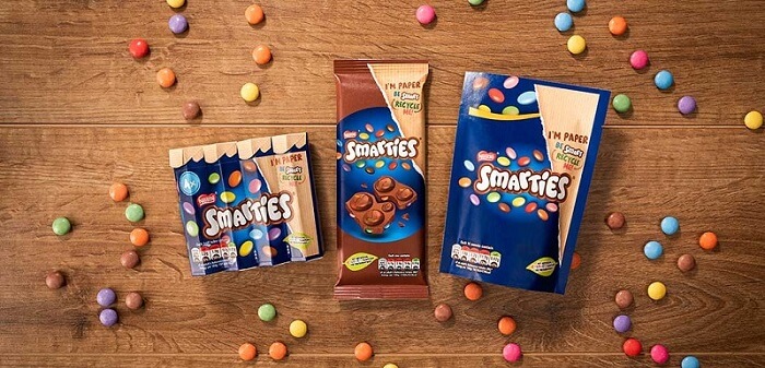 Nestle Smarties Brand switches to 100 Percent Recyclable Paper Packaging