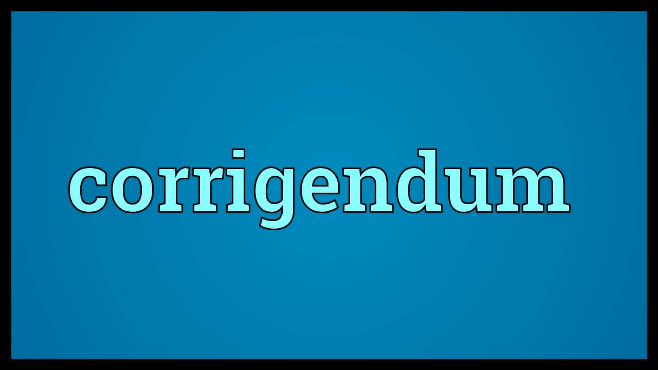 corrigendum
